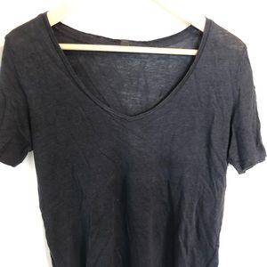 Linen blue loose fitting t-shirt